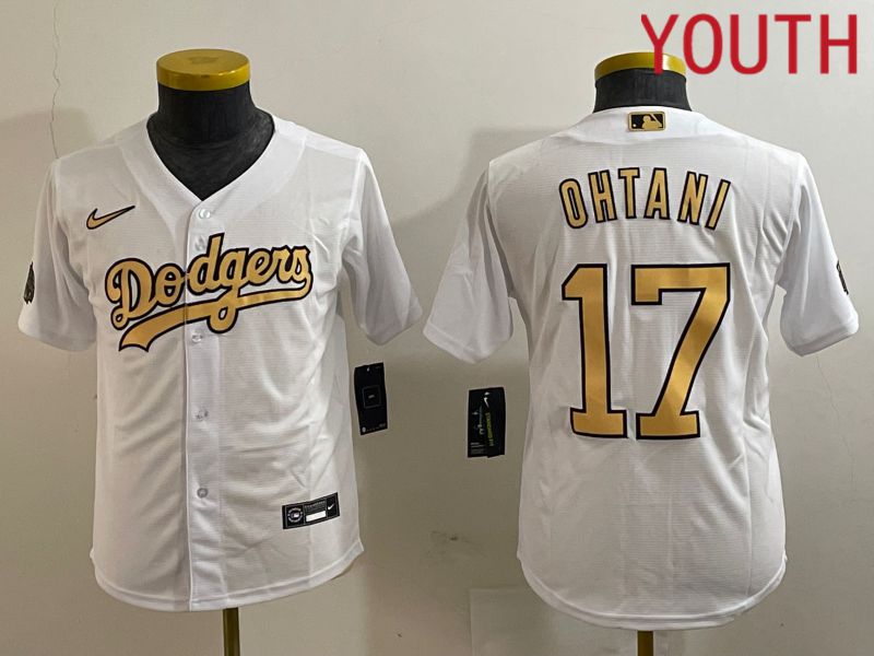 Youth Los Angeles Dodgers 17 Ohtani White All Star Nike Game MLB Jersey style 3